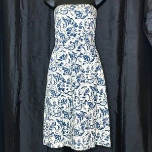 J Crew Strapless Floral Print Dress